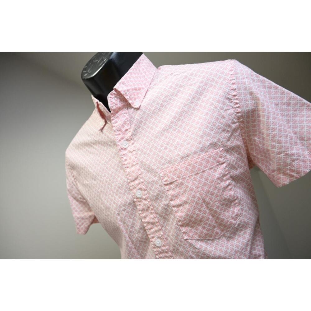 J Crew Flex Wash Dress Shirt Floral Pink Button Up Long Sleeve Mens Sz Small
